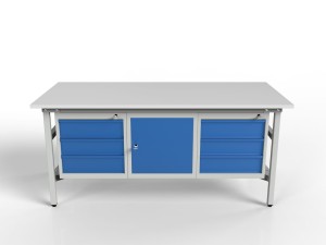 Stół warsztatowy SMW2K1K 2000x900x800 mm z trzema szafkami