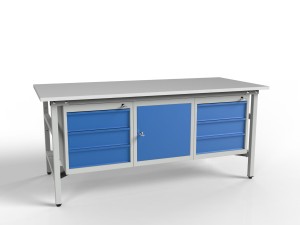 Stół warsztatowy SMW2K1K 2000x900x800 mm z trzema szafkami