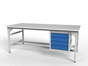 Stół warsztatowy SMWK2 2000/1500x900x800 mm z szafką narzędziową