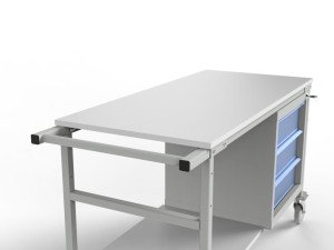 Wózek warsztatowy WN-02-K1 1200x760x550 mm z szafką i półką