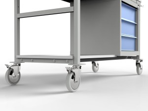 Wózek warsztatowy WN-02-K1 1200x760x550 mm z szafką i półką