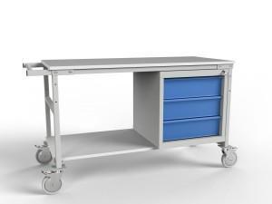 Wózek warsztatowy WN-02-K1 1200x760x550 mm z szafką i półką