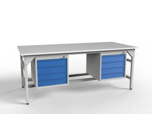 Stół warsztatowy SMW2K2 2000/1500x900x800 mm z dwiema szafkami