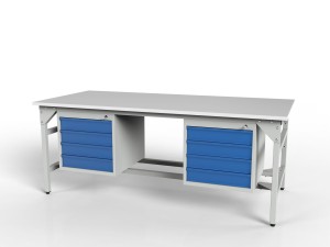 Stół warsztatowy SMW2K2 2000/1500x900x800 mm z dwiema szafkami