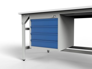 Stół warsztatowy SMW2K2 2000/1500x900x800 mm z dwiema szafkami