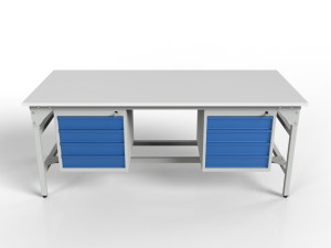 Stół warsztatowy SMW2K2 2000/1500x900x800 mm z dwiema szafkami