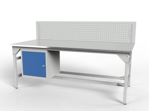 Stół warsztatowy SMWK 2000x900 mm o nośności 1000 kg z szafką narzędziową