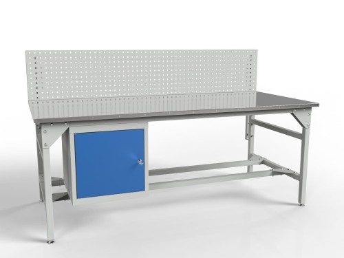 Stół warsztatowy SMWK 2000x900 mm o nośności 1000 kg z szafką narzędziową