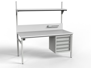 Regulowany stół montażowy ESD 1500x800 mm SMRPK2-0815-ESD