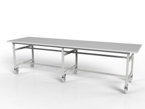 Stół roboczy na kołach 2700x750 mm z regulowaną wysokością