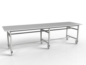 Stół roboczy na kołach 2700x750 mm z regulowaną wysokością