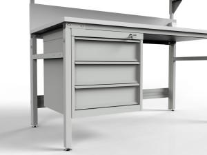 Stół montażowy ESD 1500x700 mm SMRPK1C-0715-ESD szafka z szufladami ESD