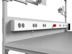 Stół montażowy regulowany elektrycznie z kanałem kablowym o nośności 300kg