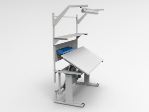Montagetisch mit elektrisch neigbarer Platte